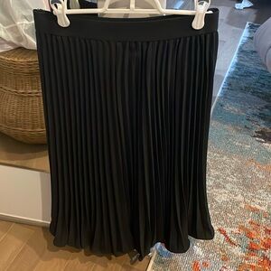 Black Pleated Midi Skirt